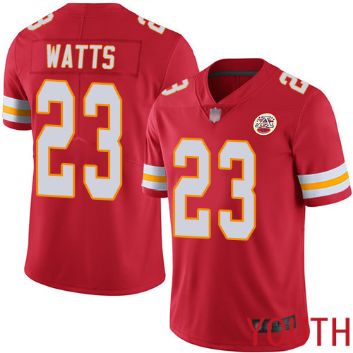 Youth Kansas City Chiefs #23 Watts Armani Red Team Color Vapor Untouchable Limited Player Football Nike NFL Jersey